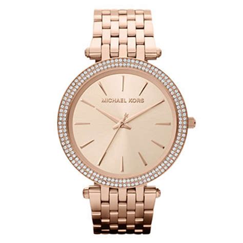 ladies rose gold michael kors watch